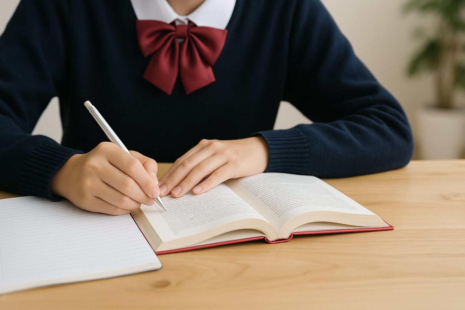 女の子が勉強をしている