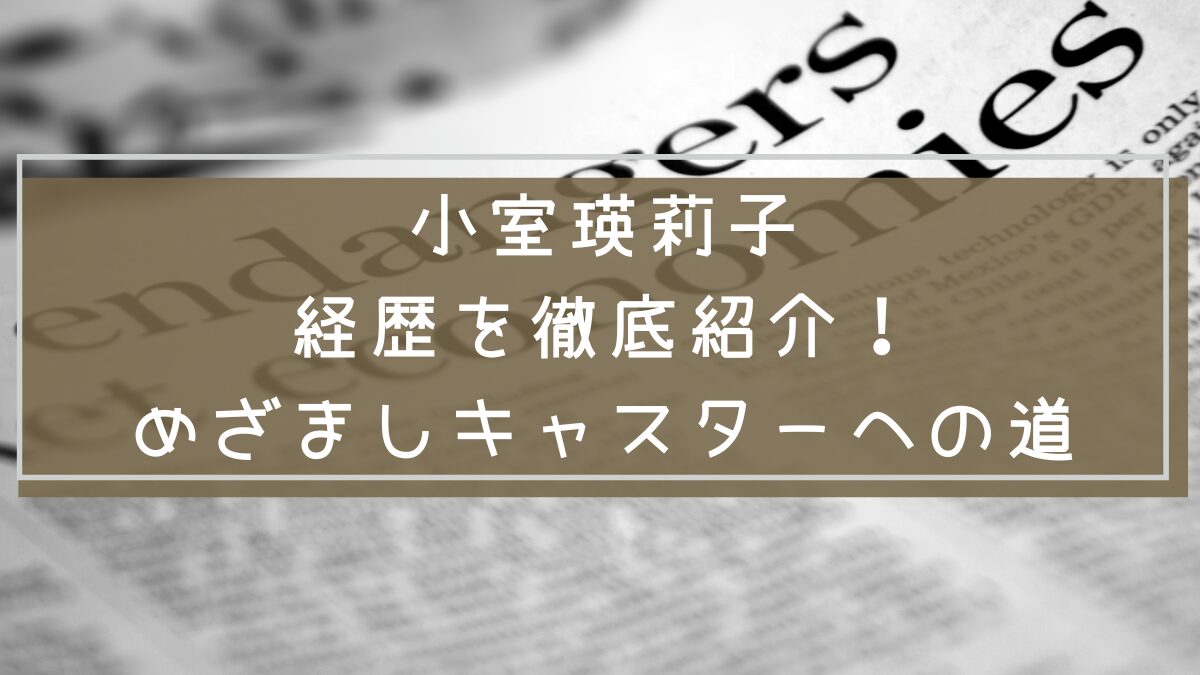 小室瑛莉子の経歴