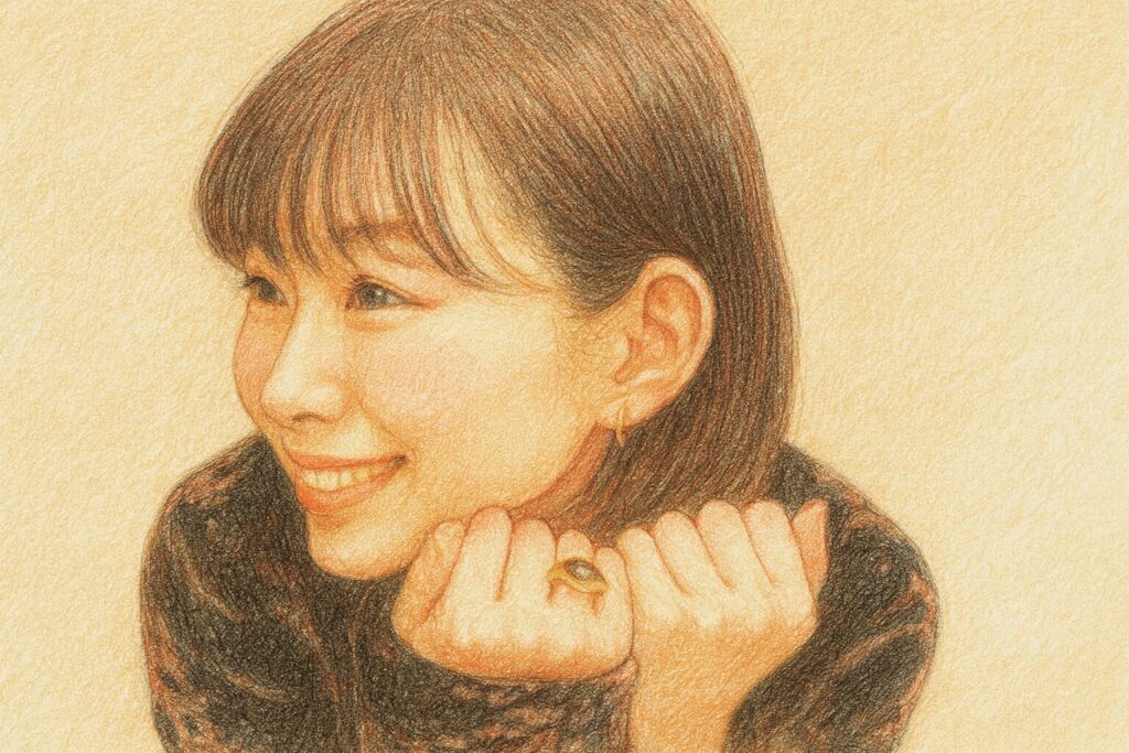 伊藤沙莉が笑顔で横をむいている