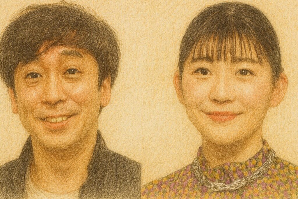 蓬莱竜太と伊藤沙莉が結婚会見をしている