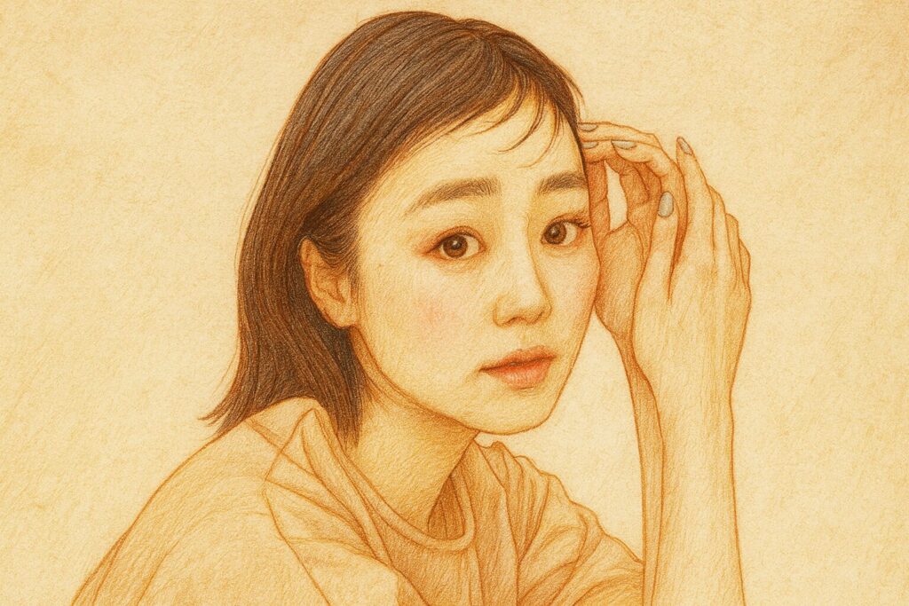 高田夏帆が横を向いている